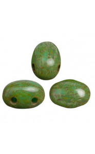 Les perles par Puca® Samos beads Opaque green turquoise travertin dark 63130/86805